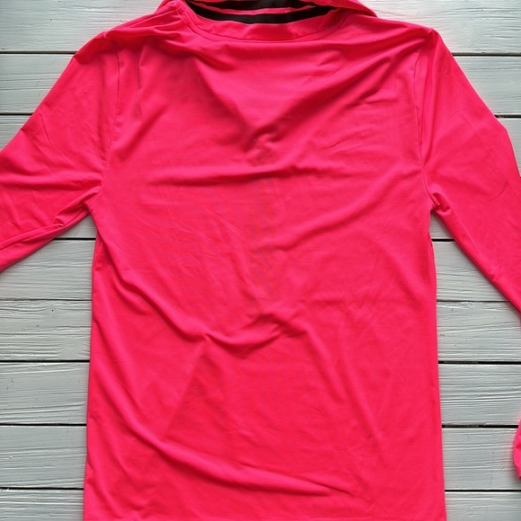 VS PINK Ultimate Quarter Zip Long Sleeve Shirt Neon Pink size Small - Picture 5 of 6